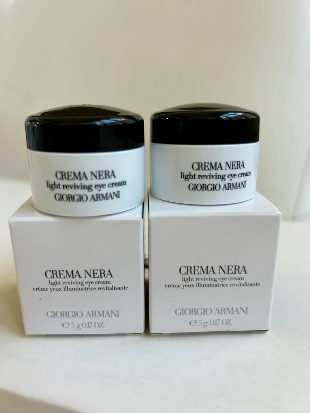 TWO GIORGIO ARMANI CREMA NERA LIGHT-REVIVING EYE CREAM